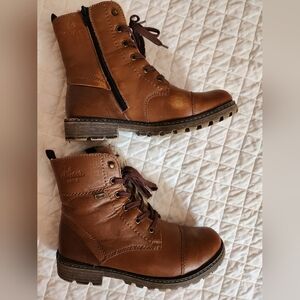 REIKER Womens Leather Zip Boots 39/8.5